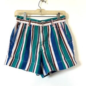 Forever 21 Striped High Rise Shorts Size 24 Retro Summer Coastal